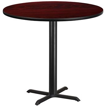 Emma and Oliver 42"RD Mahogany Laminate Bar Table Top-33"x33" Base