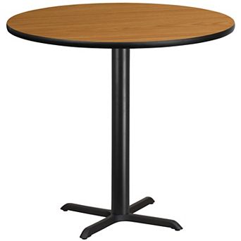Emma and Oliver 42"RD Mahogany Laminate Bar Table Top-33"x33" Base