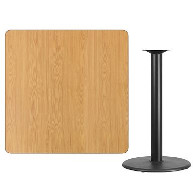 Emma and Oliver 42" Square Natural Laminate Bar Table Top-24"RD Base