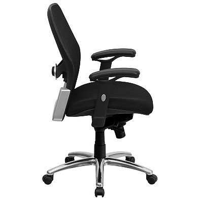 Emma and Oliver Mid-Back Black Mesh Executive Office Chair with Knee Tilt and Adjustable Lumbar & Arms