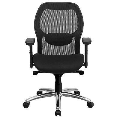Emma and Oliver Mid-Back Black Mesh Executive Office Chair with Knee Tilt and Adjustable Lumbar & Arms