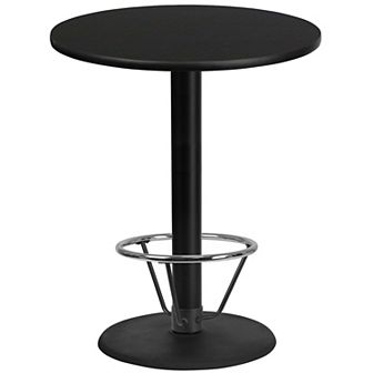 Emma and Oliver 36"RD Mahogany Laminate Bar Table Top-24"RD Base/Foot Ring
