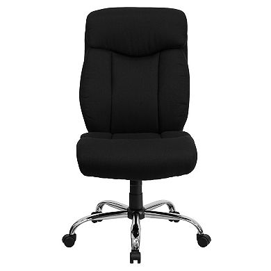 Emma and Oliver 400 lb. Big & Tall High Back Black Fabric Full Headrest Ergonomic Office Chair