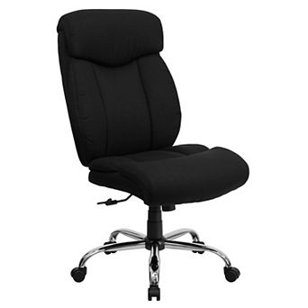 Emma and Oliver 400 lb. Big & Tall High Back Black Fabric Full Headrest Ergonomic Office Chair