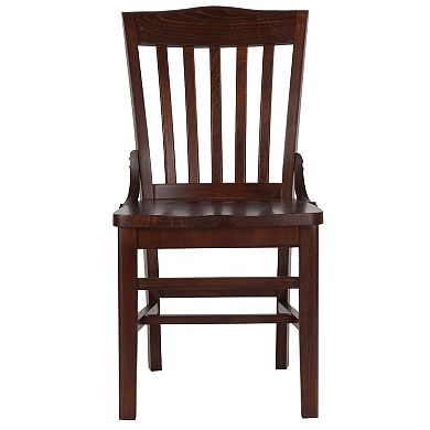 Emma and Oliver School House Back Walnut Wood Chair