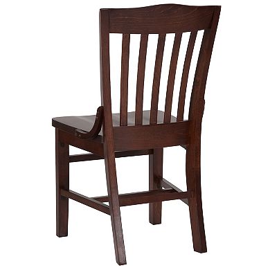 Emma and Oliver School House Back Walnut Wood Chair