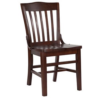 Emma and Oliver School House Back Walnut Wood Chair
