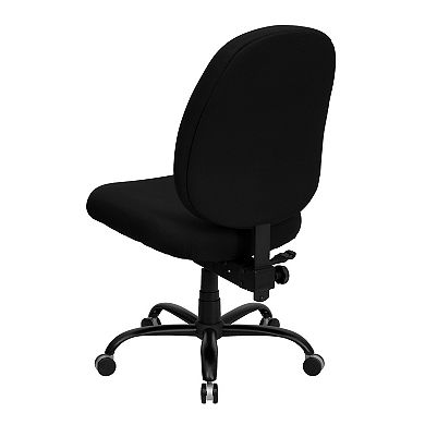 Emma and Oliver 400 lb. Big & Tall High Back Black Fabric Adjustable Back Ergonomic Office Chair