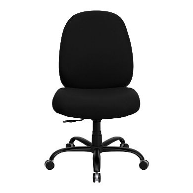 Emma and Oliver 400 lb. Big & Tall High Back Black Fabric Adjustable Back Ergonomic Office Chair