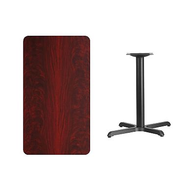 Emma and Oliver 24"x42" Rectangular Mahogany Laminate Table Top with 23.5"x29.5" Base
