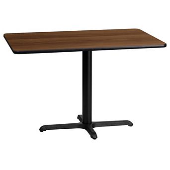 Emma and Oliver 24"x42" Rectangular Mahogany Laminate Table Top with 23.5"x29.5" Base