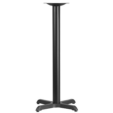 Emma and Oliver 22" x 22" Restaurant Table X-Base with 3" Dia. Bar Height Column