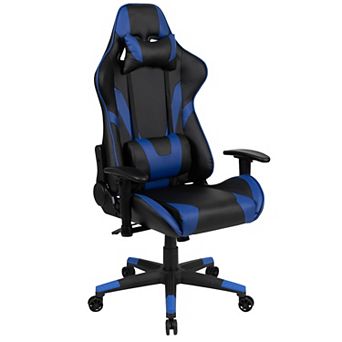 Emma and Oliver Z200 Fully Reclining Racing Gaming Ergonomic Chair, Blue LeatherSoft