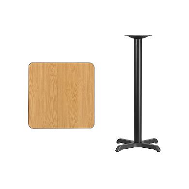 Emma and Oliver 24" Square Natural Laminate Bar Table Top-22"x22" Base