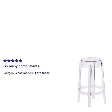 Emma and Oliver 25.75"H Transparent Counter Height Stool