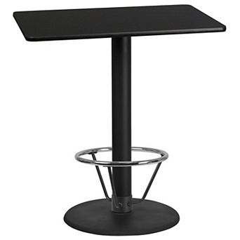 Emma and Oliver 30"x42" Natural Laminate Bar Table Top-24"RD Base/Foot Ring