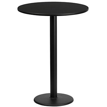 Emma and Oliver 24"RD Walnut Laminate Bar Table Top-18"RD Base