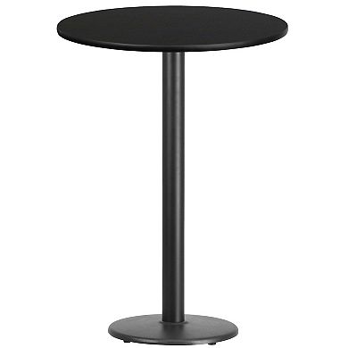 Emma and Oliver 30"RD Black Laminate Bar Table Top-18"RD Base