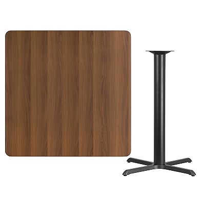 Emma and Oliver 42" Square Natural Laminate Bar Table Top-33"x33" Base