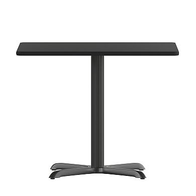 Emma and Oliver 36" Square Black Laminate Table Top with 30"x30" Table Height Base