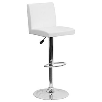 Emma and Oliver Burgundy Vinyl Adjustable Height Panel Back Barstool