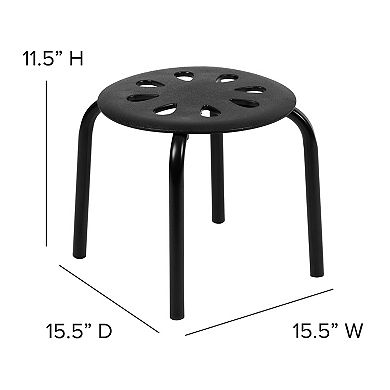 Emma and Oliver Plastic Nesting Stack Stools-Classroom/Home, 11.5"Height, Assorted Colors (5 Pack)