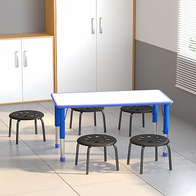 Emma and Oliver Plastic Nesting Stack Stools-Classroom/Home, 11.5"Height, Assorted Colors (5 Pack)