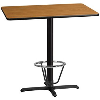Emma and Oliver 30"x42" Black Laminate Bar Table Top-23.5"x29.5" Base/Foot Ring
