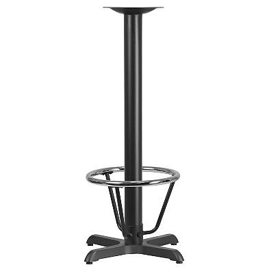 Emma and Oliver 22" x 22" Restaurant Table X-Base with 3" Dia. Bar Height Column & Foot Ring