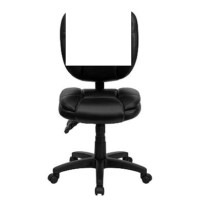Emma and Oliver Mid-Back Black LeatherSoft Pillow Top Ergonomic Task Office Chair