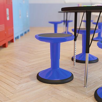 Emma And Oliver Height Adjustable Active Motion Stool for Kids with Non-Slip Bottom