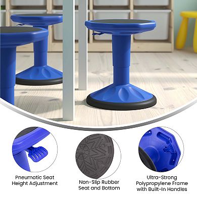 Emma And Oliver Height Adjustable Active Motion Stool for Kids with Non-Slip Bottom