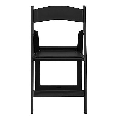 Emma and Oliver Folding Chair - Black Resin 2 Pack 1000LB Weight Capacity Event Chair