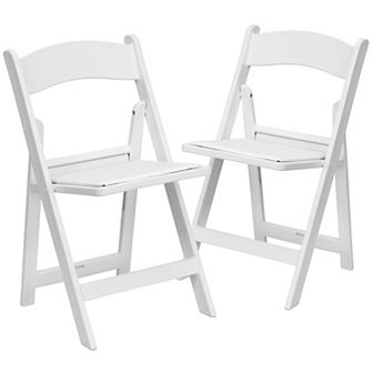 Emma and Oliver Folding Chair - Black Resin 2 Pack 1000LB Weight Capacity Event Chair