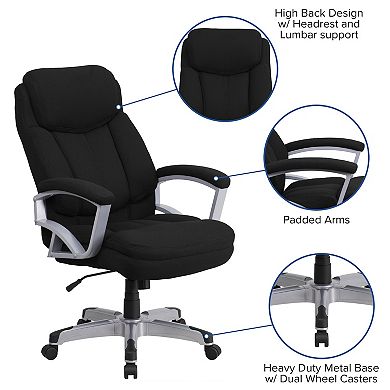 Emma and Oliver 500 lb. Big & Tall Black LeatherSoft Executive Swivel Ergonomic Office Chair