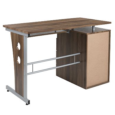 Emma and Oliver Maple Desk with Three Drawer Single Pedestal and Pull-Out Keyboard Tray