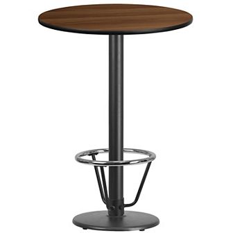 Emma and Oliver 30"RD Natural Laminate Bar Table Top-18"RD Base/Foot Ring