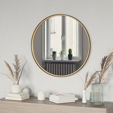 Emma and Oliver Edirne Wall Mirror with Metal Frame, Silver Backing for Clarity and Shatterproof Glass for Entryways, Bathrooms & More