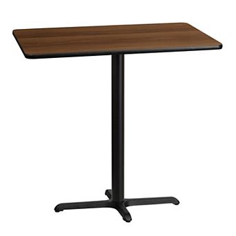 Emma and Oliver 30"x42" Walnut Laminate Bar Table Top-23.5"x29.5" Base