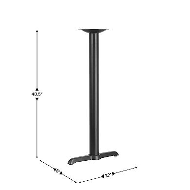 Emma and Oliver 5" x 22" Restaurant Table T-Base with 3" Dia. Bar Height Column