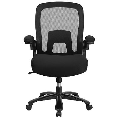 Emma and Oliver Big & Tall Black Mesh Executive Swivel Office Chair with Lumbar and Back Support