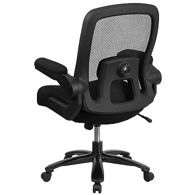 Emma and Oliver Big & Tall Black Mesh Executive Swivel Office Chair with Lumbar and Back Support