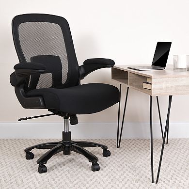 Emma and Oliver Big & Tall Black Mesh Executive Swivel Office Chair with Lumbar and Back Support