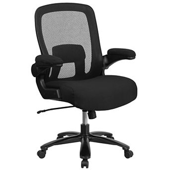 Emma and Oliver Big & Tall Black Mesh Executive Swivel Office Chair with Lumbar and Back Support
