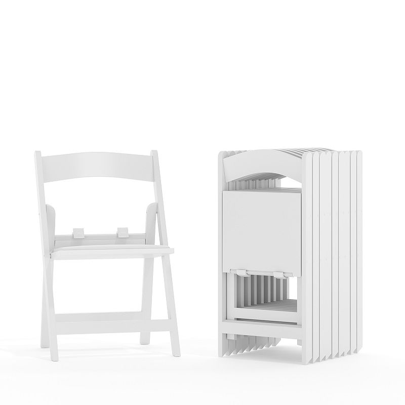 Emma and Oliver 10 Pack Kids White Resin Folding Event Party Chair
