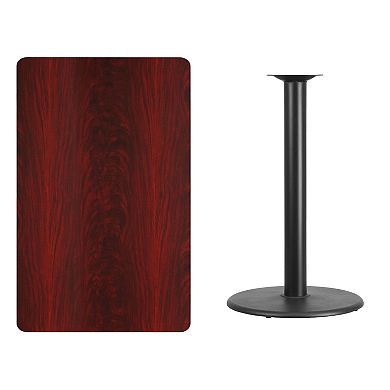 Emma and Oliver 30"x48" Mahogany Laminate Bar Table Top-24"RD Base