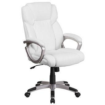 Emma and Oliver Mid-Back LeatherSoftSoft Executive Swivel Office Chair with Padded Arms