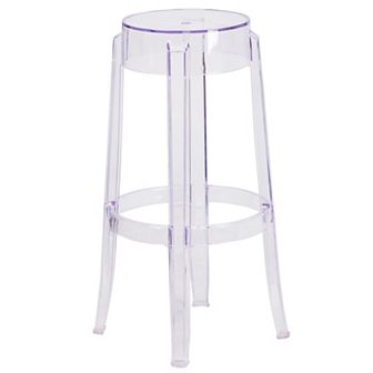 Emma and Oliver 29.75"H Transparent Barstool