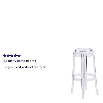 Emma and Oliver 29.75"H Transparent Barstool