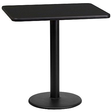 Emma and Oliver 24"x30" Rectangular Walnut Laminate Table Top with 18"RD Base